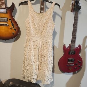 Under Skies Cream Lace Dress